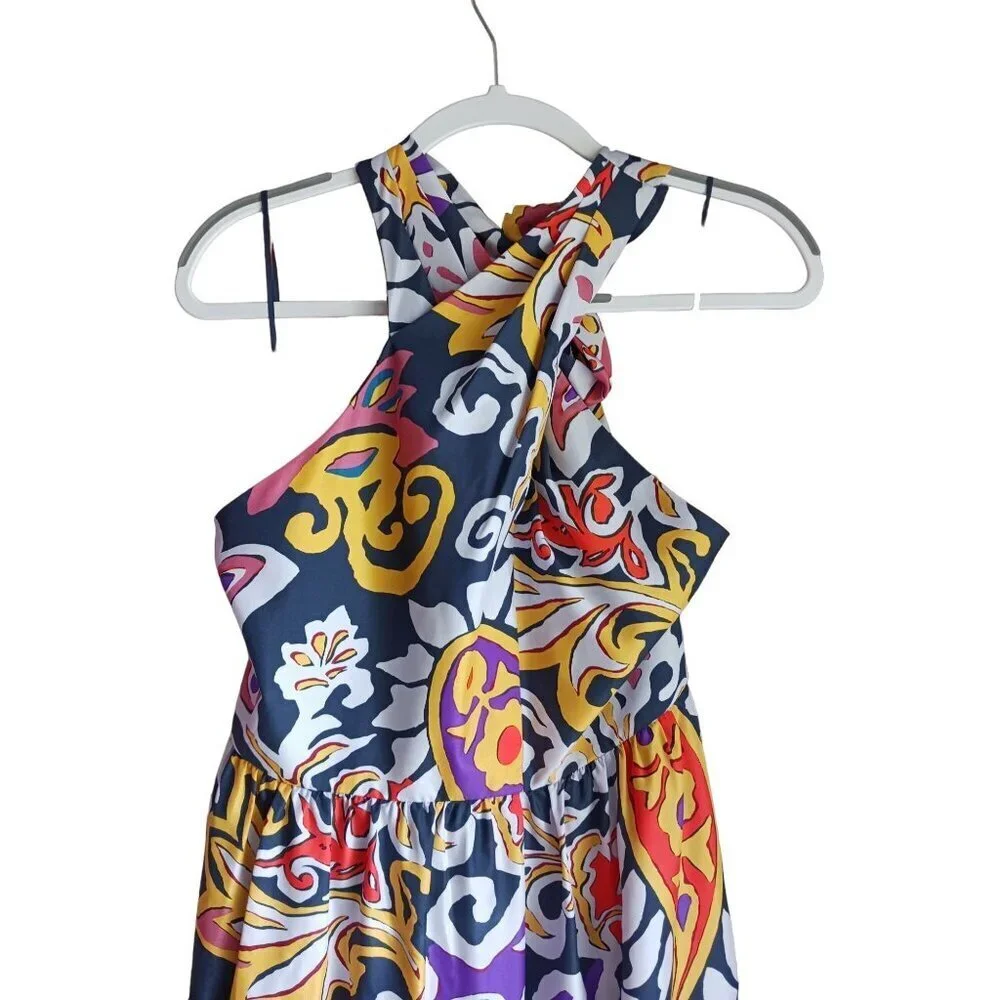 J. Crew Paisley Silk Luxury Maxi Sarong Dress MSRP $228 Size 4